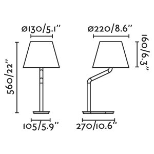 Lámpara mesa esquema ETERNA